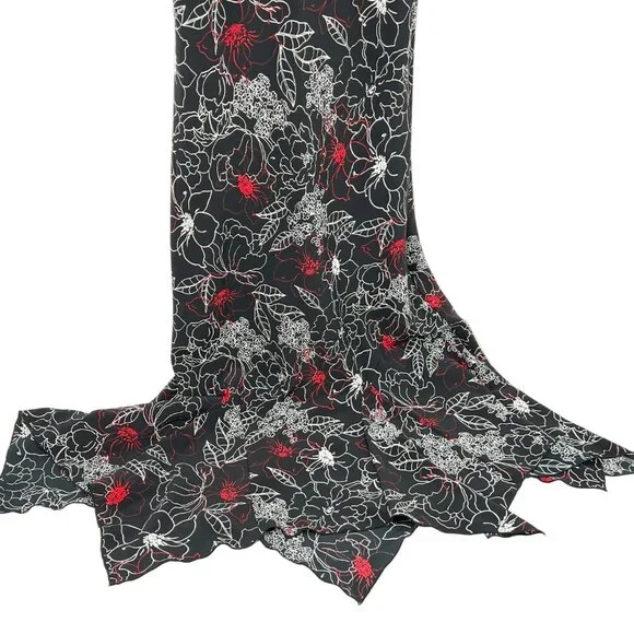 Vintage Jessica Floral Asymmetrical Ruffle Midi Dress - Picture 3 of 5